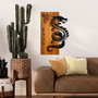 Wallity Dragon Escultura de Pared de Madera y Metal Nogal y Negro